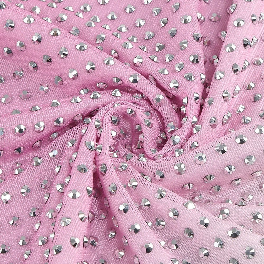 Pink Short Rhinestone Dress