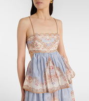 Printed 3-Tiered Ruffle Maxi Dress