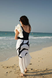 Black Moonlit Grace One Shoulder Swimsuit