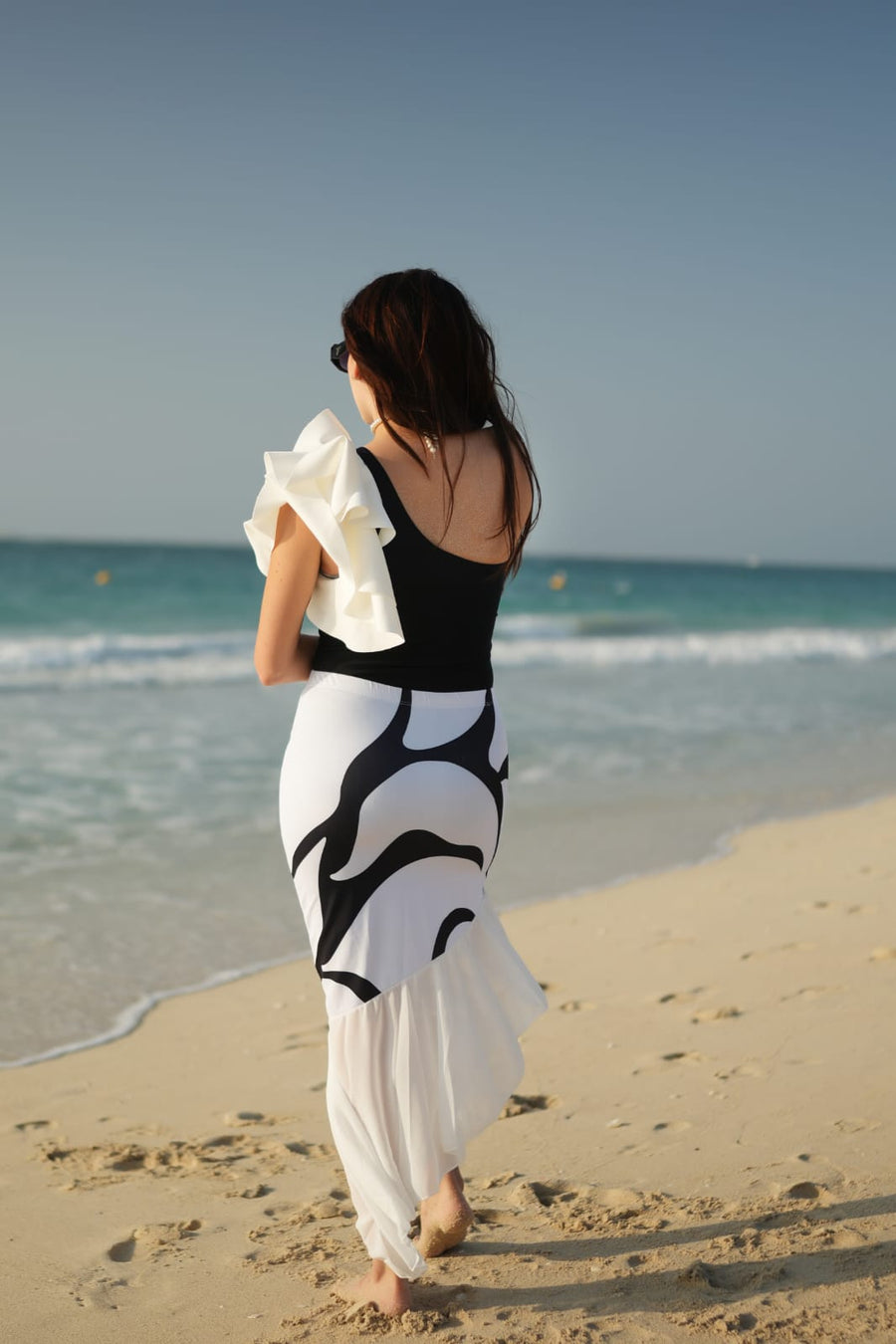 Black Moonlit Grace One Shoulder Swimsuit
