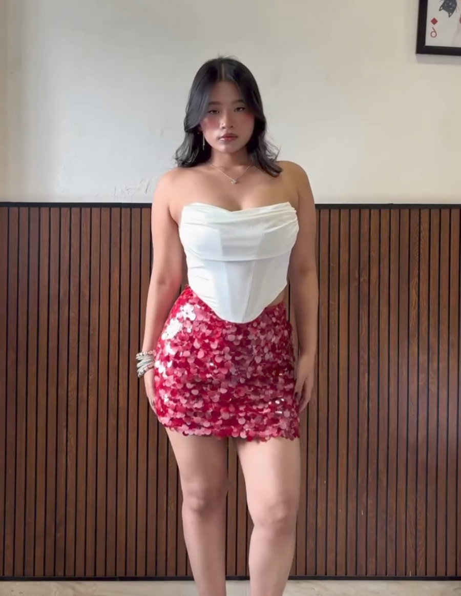 Red Sequin Skirt