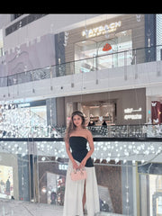 Black and white Slit Dress