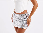Silver Sequin Skirt
