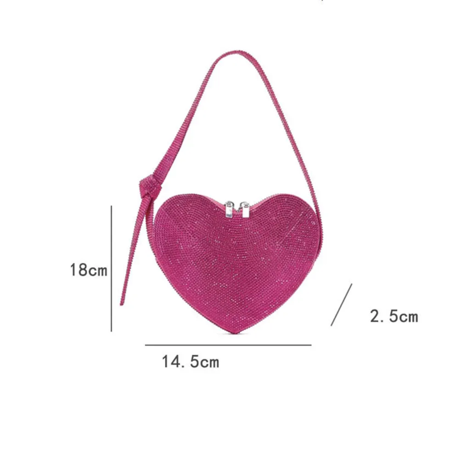 Rhinestone Heart Bag