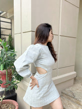 Load image into Gallery viewer, Side cut khaki grey dress
