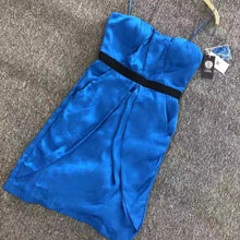 Load image into Gallery viewer, BLUE MINI SILK DRESS
